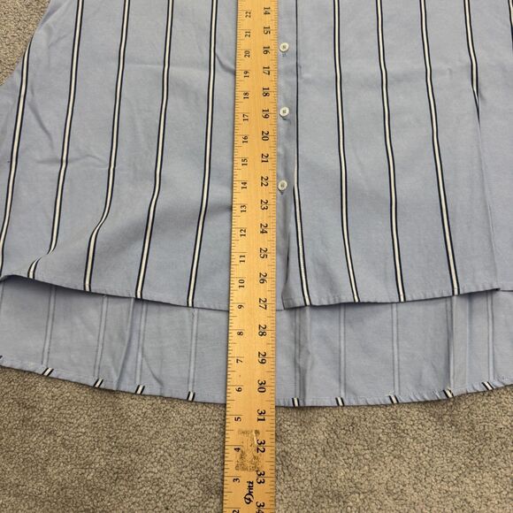 Walter Baker Hi-Lo Tunic Button Down Shirt Womens Medium Blue Cotton Casual Top - Picture 12 of 15